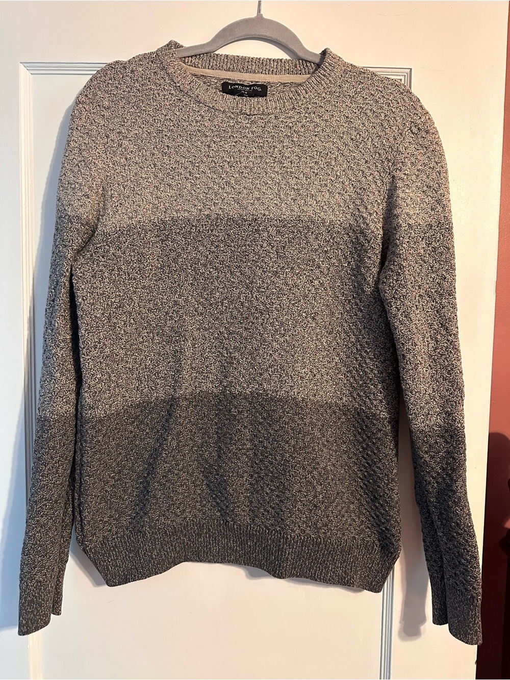 London Fog Men's Heathered Gray Crewneck Sweater